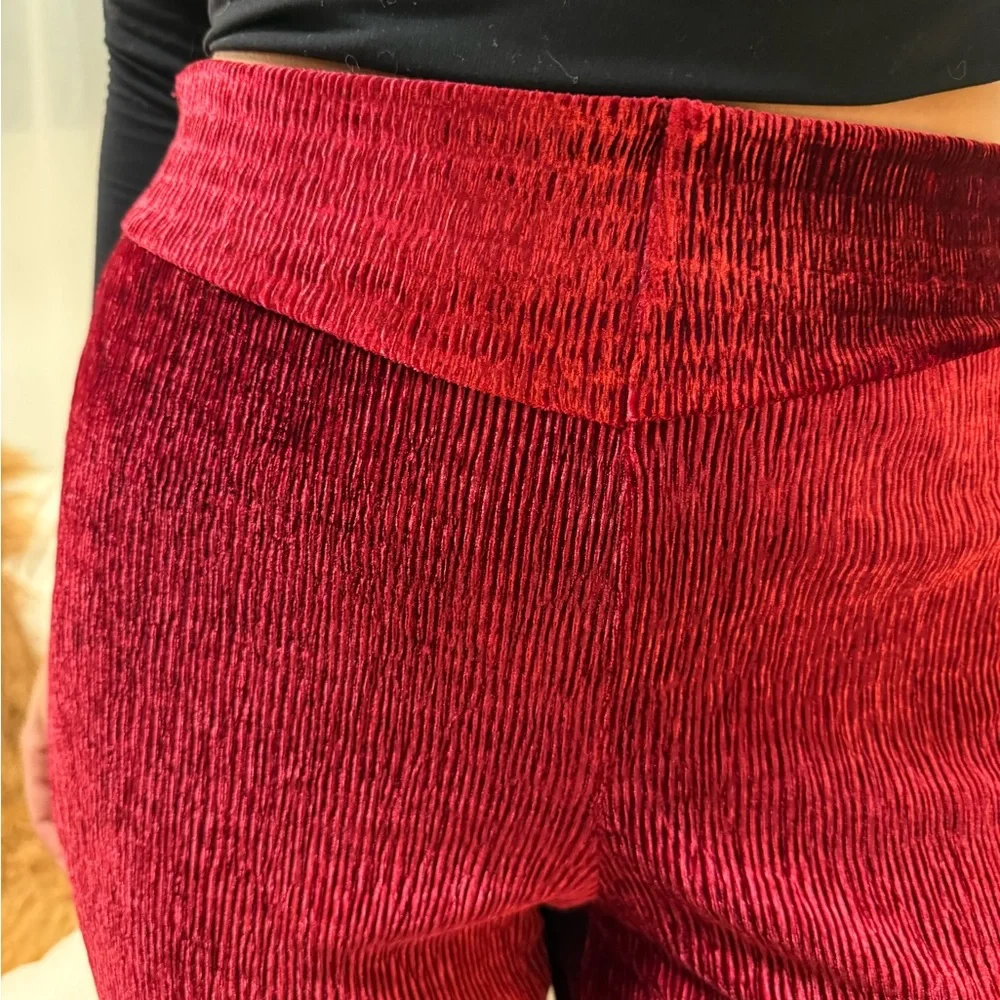 Free People Red Velvet Flare Pants - Picture 7 of 12